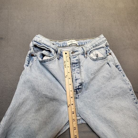 Abercrombie And Fitch Jeans Womens 8 Blue Dad Straight Leg Distressed Denim - Picture 8 of 11